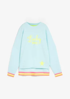Sudadera oversize con puños multicolores de algodón puro