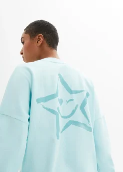 Sudadera oversize con puños multicolores de algodón puro