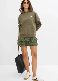 Sudadera oversize de mezcla de algodón suave con capucha