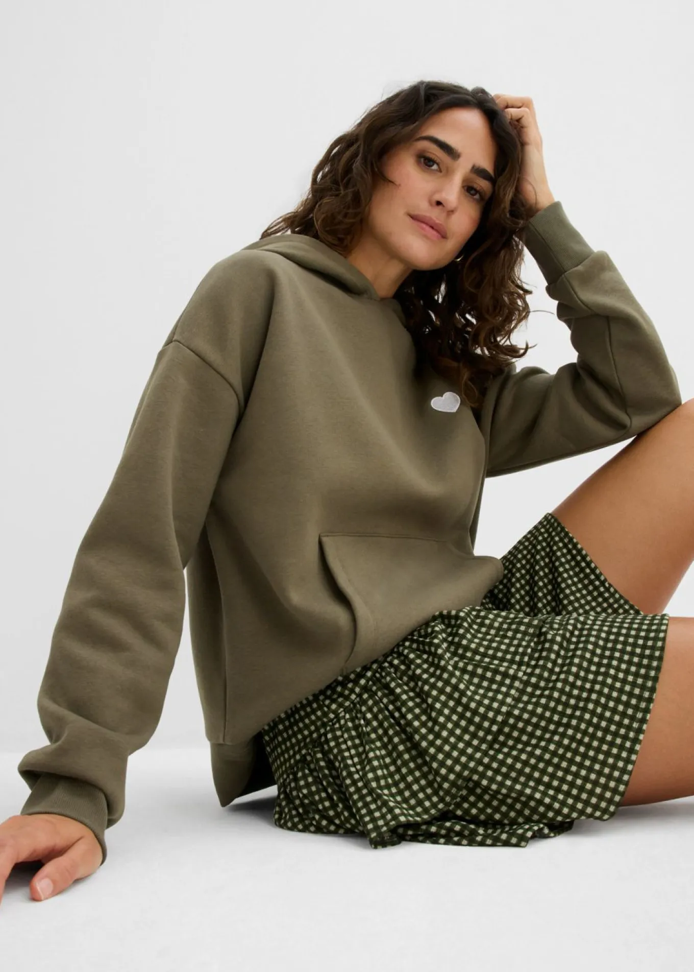 Sudadera oversize de mezcla de algodón suave con capucha