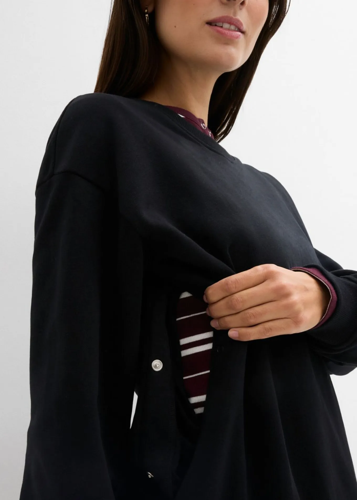 Sudadera premamá/de lactancia 2 en 1 de algodón orgánico puro