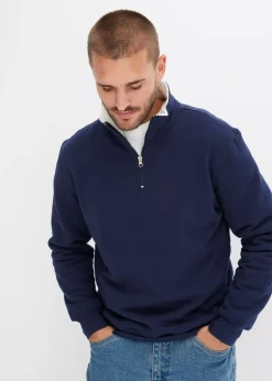 Sudadera térmica con cuello tipo troyer y forro cálido
