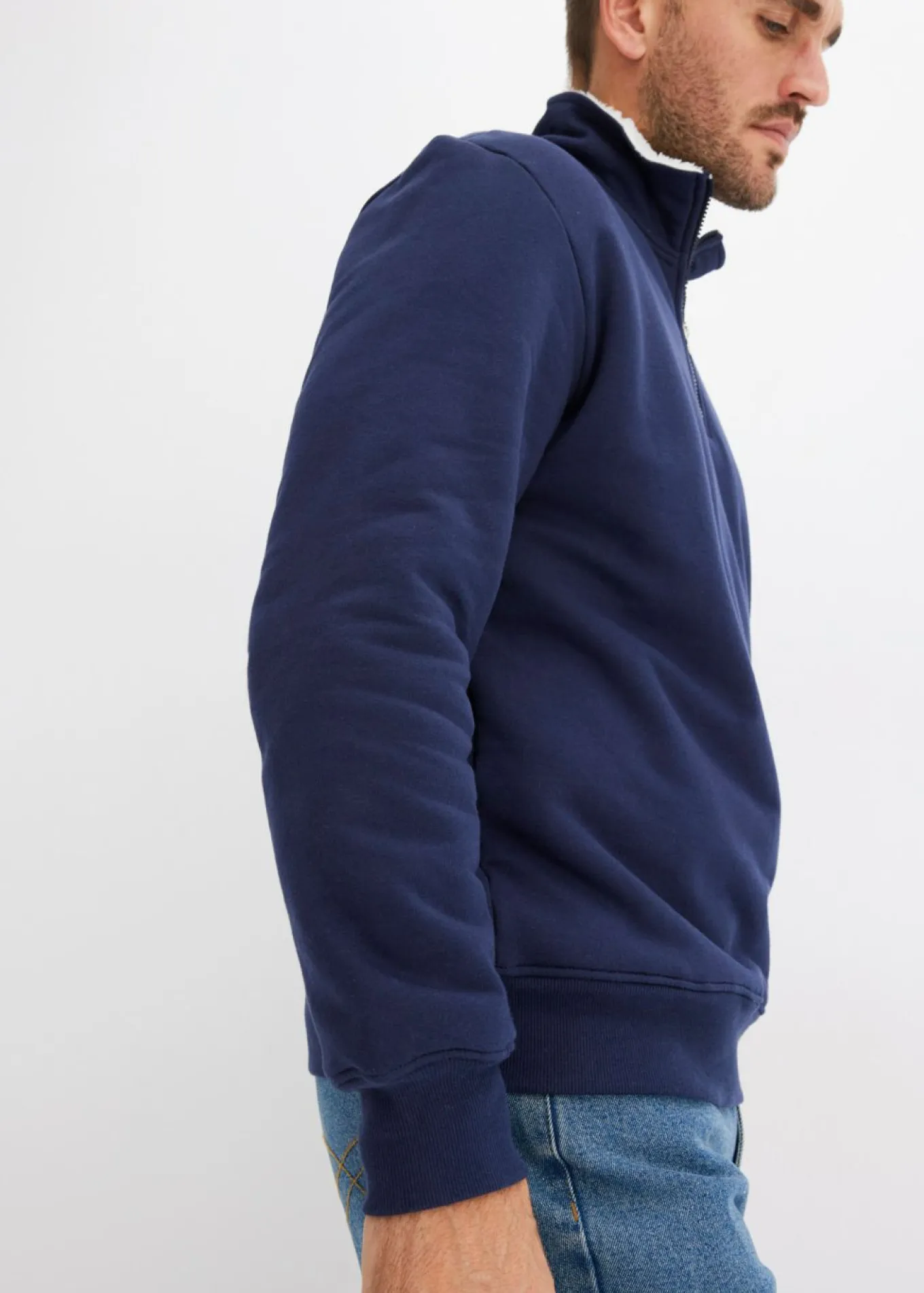 Sudadera térmica con cuello tipo troyer y forro cálido