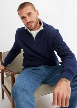 Sudadera térmica con cuello tipo troyer y forro cálido