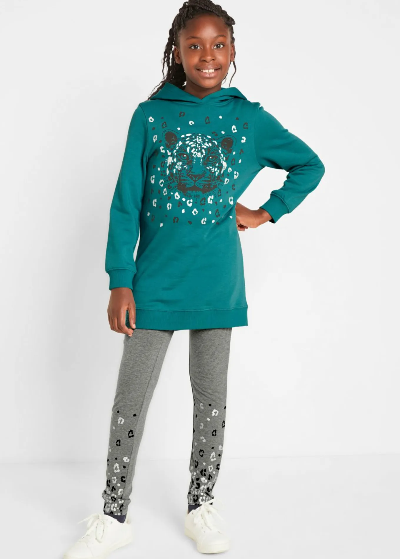 Sudadera y leggings de mezcla de algodón orgánico (conjunto de 2 piezas)