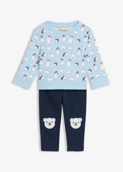 Sudadera y leggings para gateo de algodón orgánico puro (2 piezas)