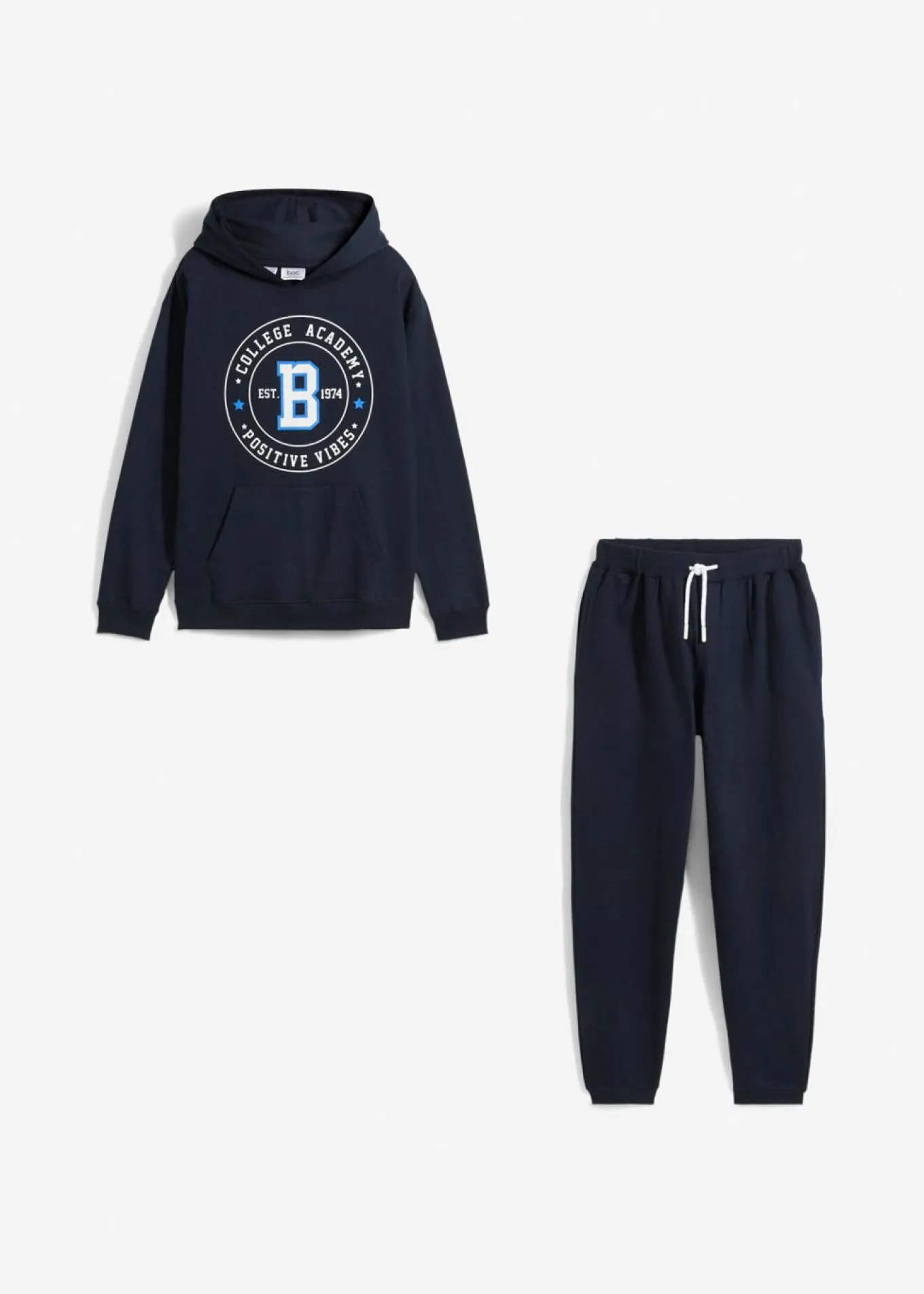 Sudadera y pantalón de chándal de algodón suave (conjunto de 2 piezas)