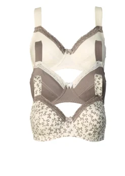 Sujetador con aros (pack de 3) con estampado femenino