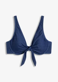 Sujetador de bikini con aros y aspecto vaquero