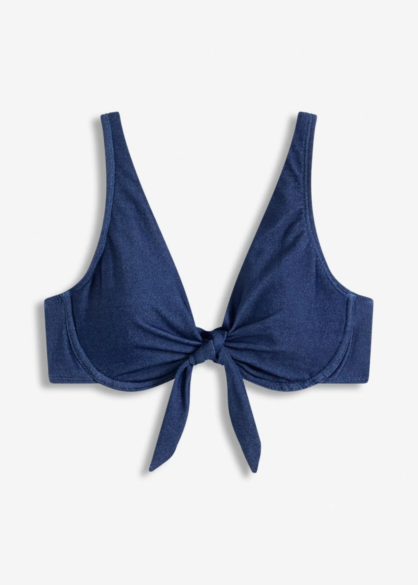 Sujetador de bikini con aros y aspecto vaquero