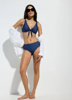 Sujetador de bikini con aros y aspecto vaquero