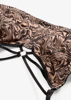 Sujetador reductor con detalles decorativos y malla estampada
