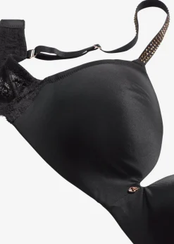 Sujetador sin aros con tirantes brillantes