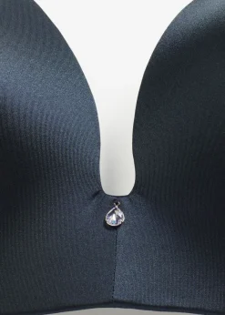 Sujetador sin aros de material brillante