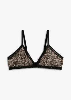 Sujetador triangular sin aros con malla estampada