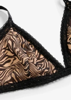 Sujetador triangular sin aros con malla estampada