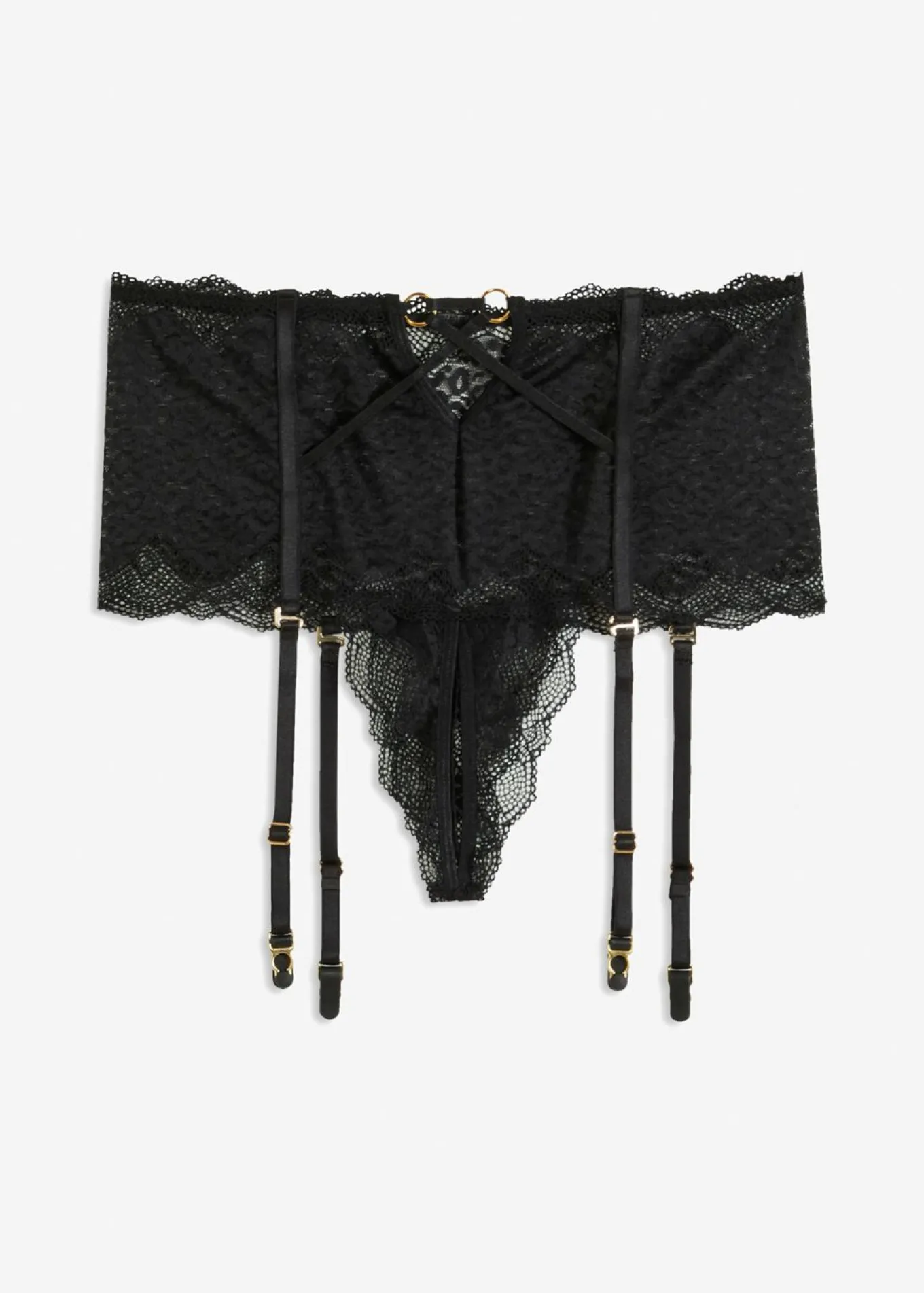 Tanga con abertura y liguero