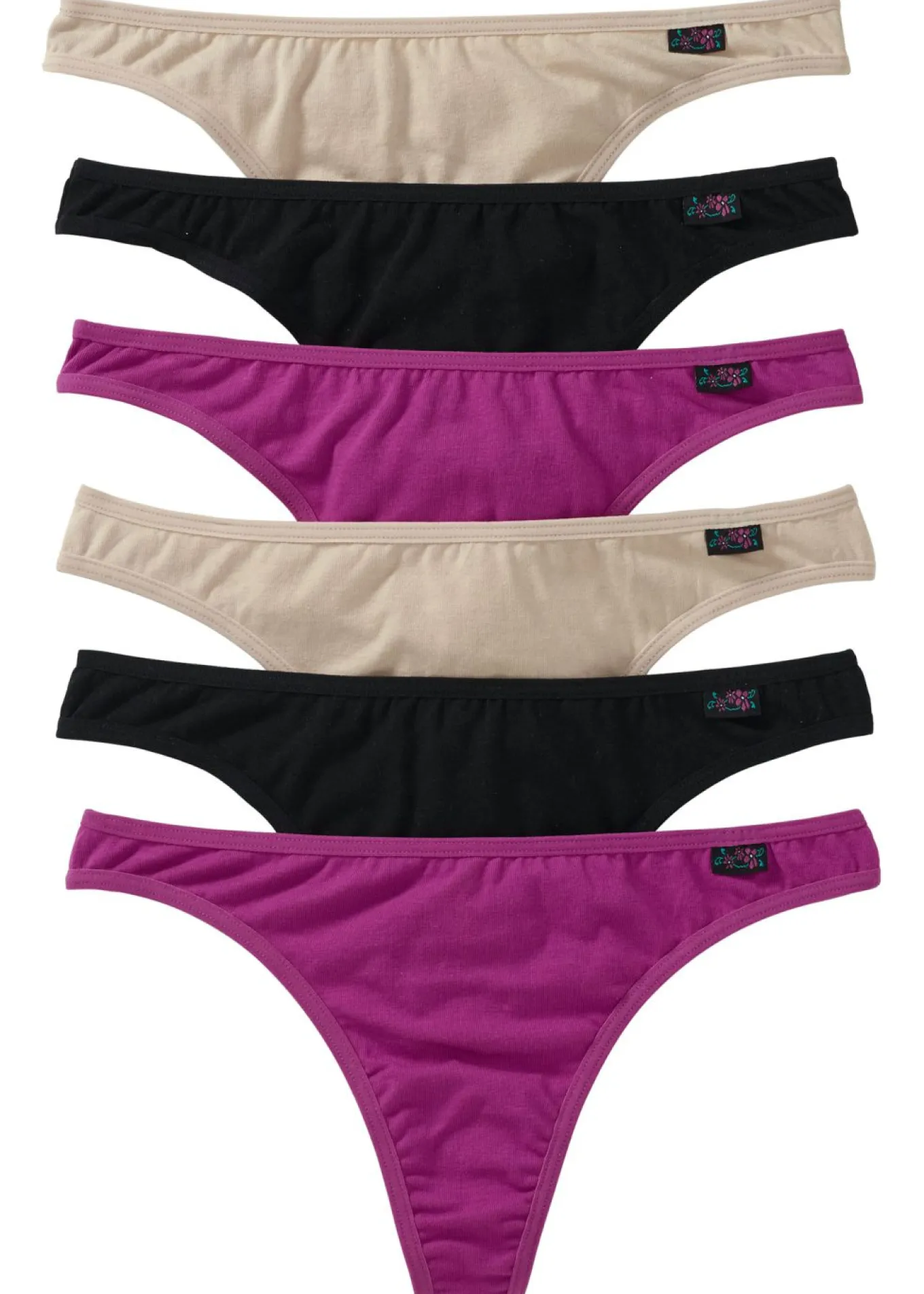 Tanga con algodón orgánico (6 unidades)