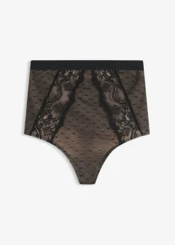 Tanga con efecto moldeador medio y encaje