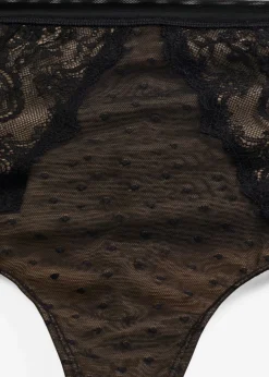 Tanga con efecto moldeador medio y encaje