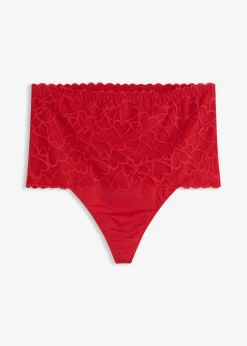 Tanga con efecto moldeador medio y encaje de corazones