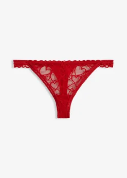 Tanga con encaje de corazones