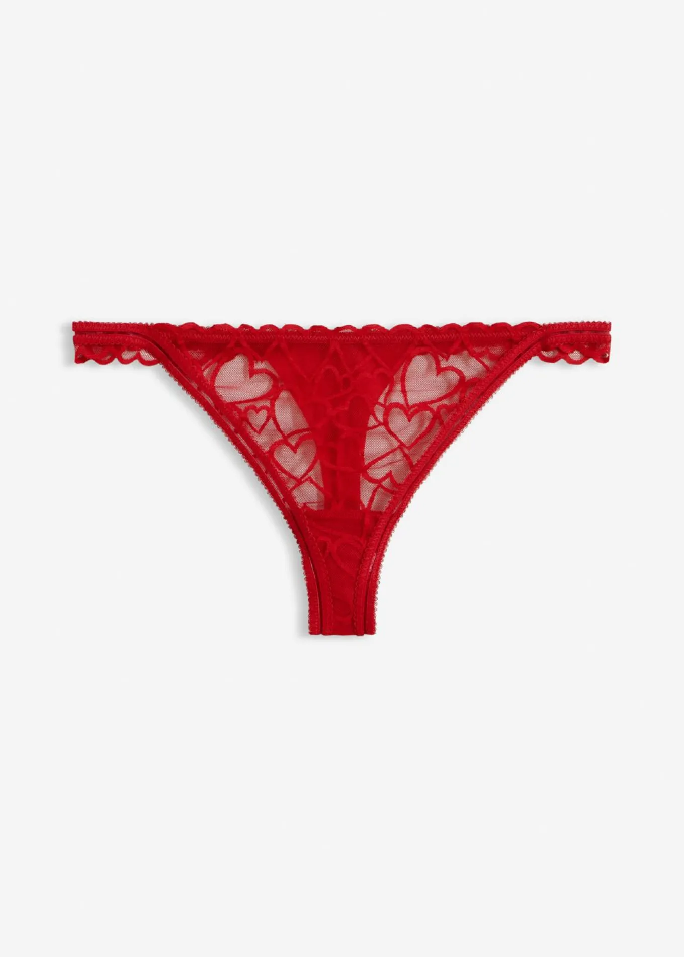 Tanga con encaje de corazones