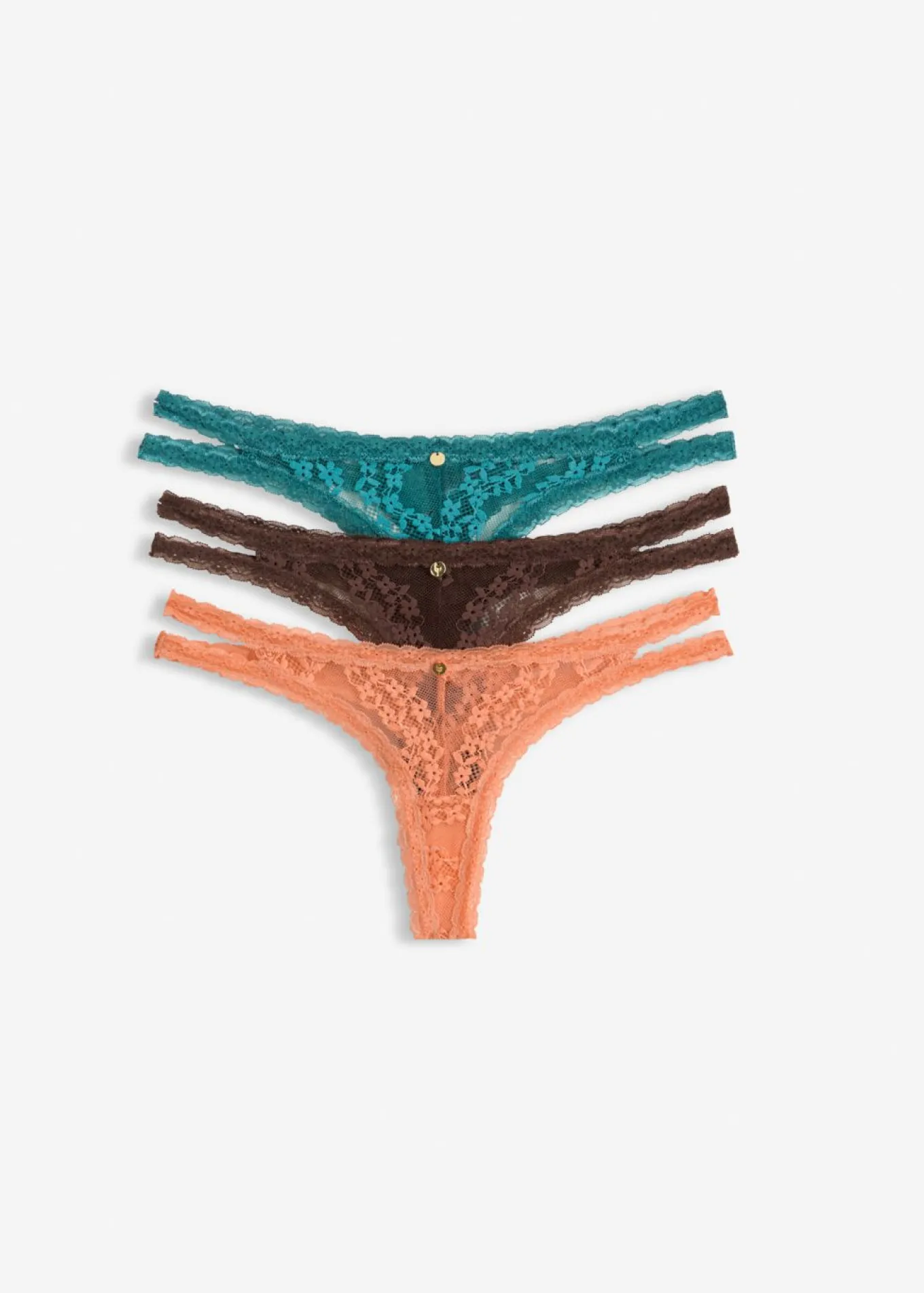 Tanga con encaje de flores (3 unidades)