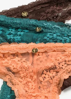Tanga con encaje de flores (3 unidades)