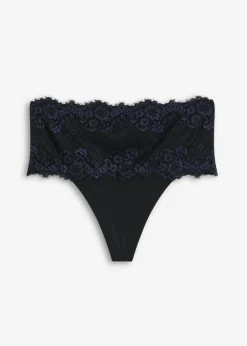 Tanga con encaje y efecto moldeador medio