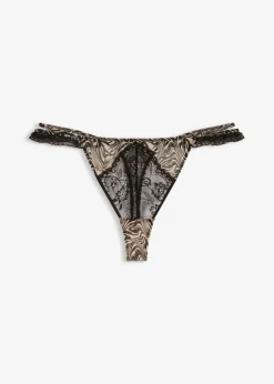 Tanga con malla estampada