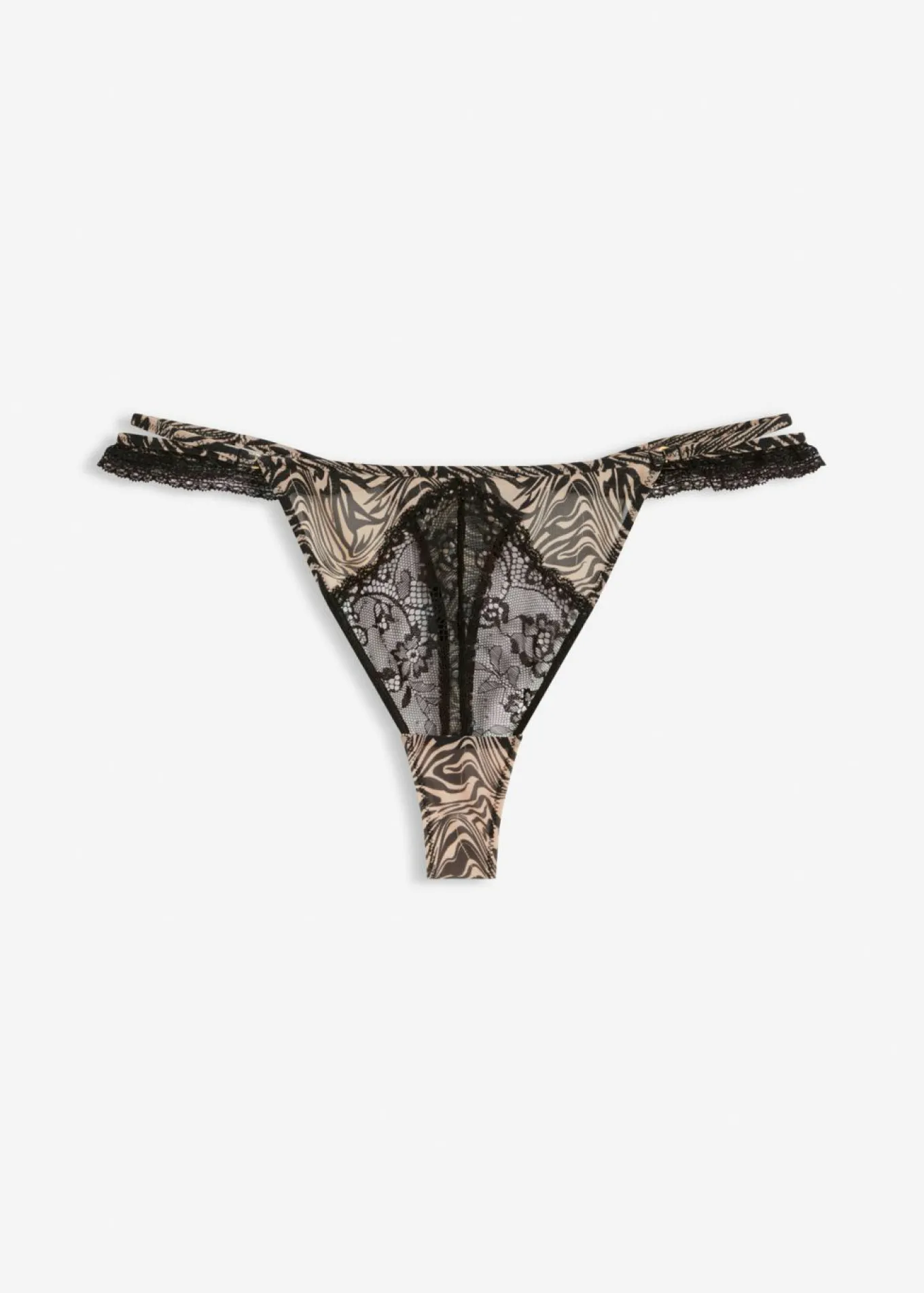 Tanga con malla estampada