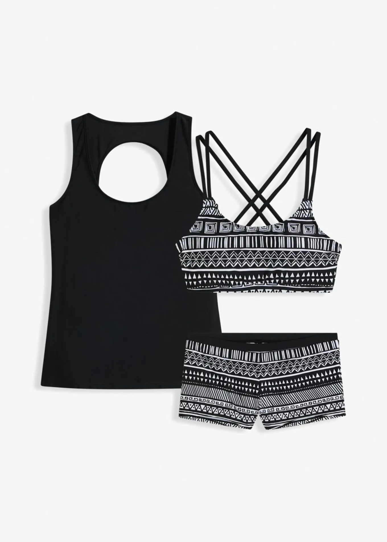 Tankini (3 piezas) con sujetador bustier