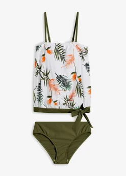 Tankini bandeau (2 piezas) con tirantes multiposición
