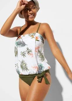 Tankini bandeau (2 piezas) con tirantes multiposición