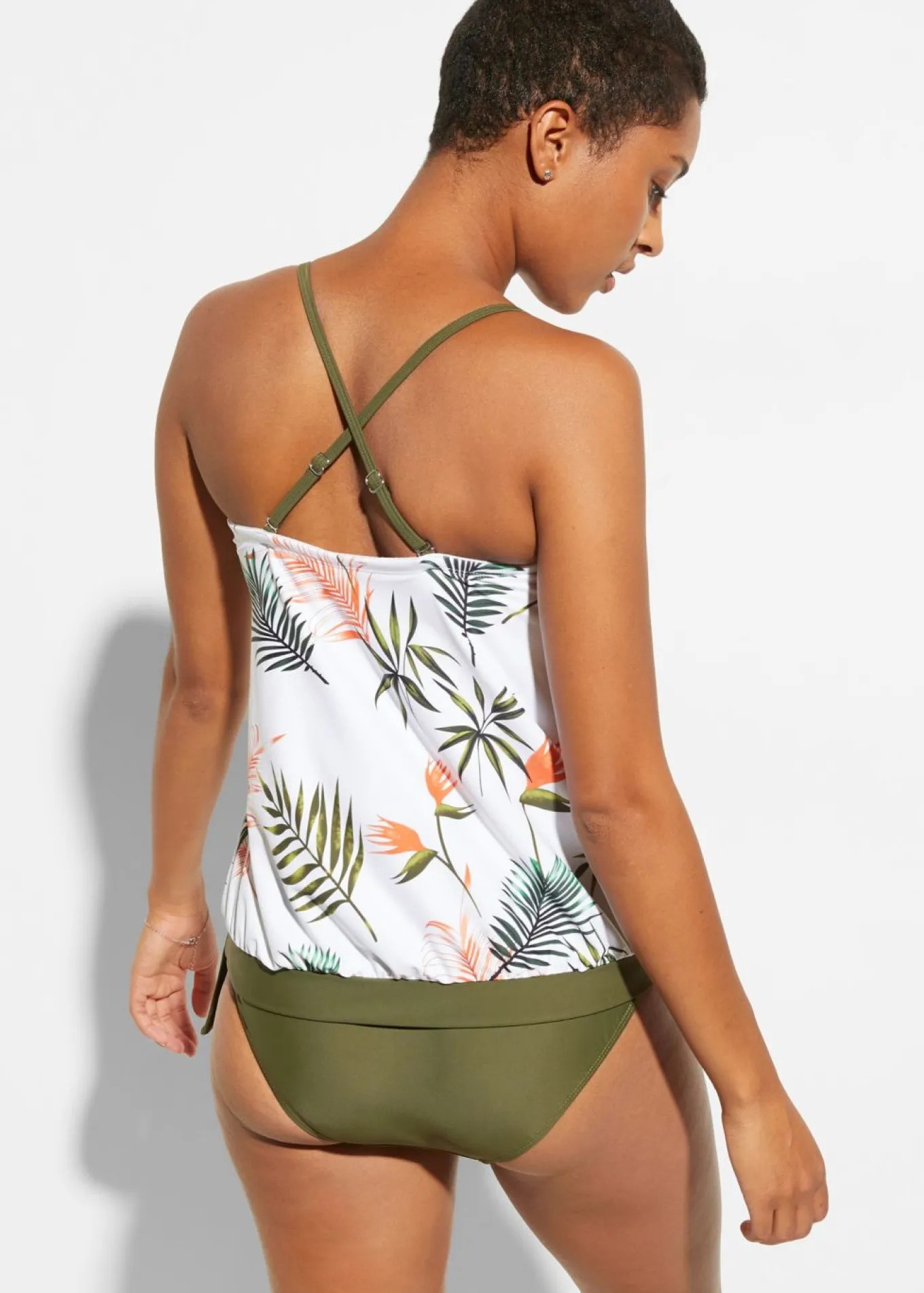 Tankini bandeau (2 piezas) con tirantes multiposición