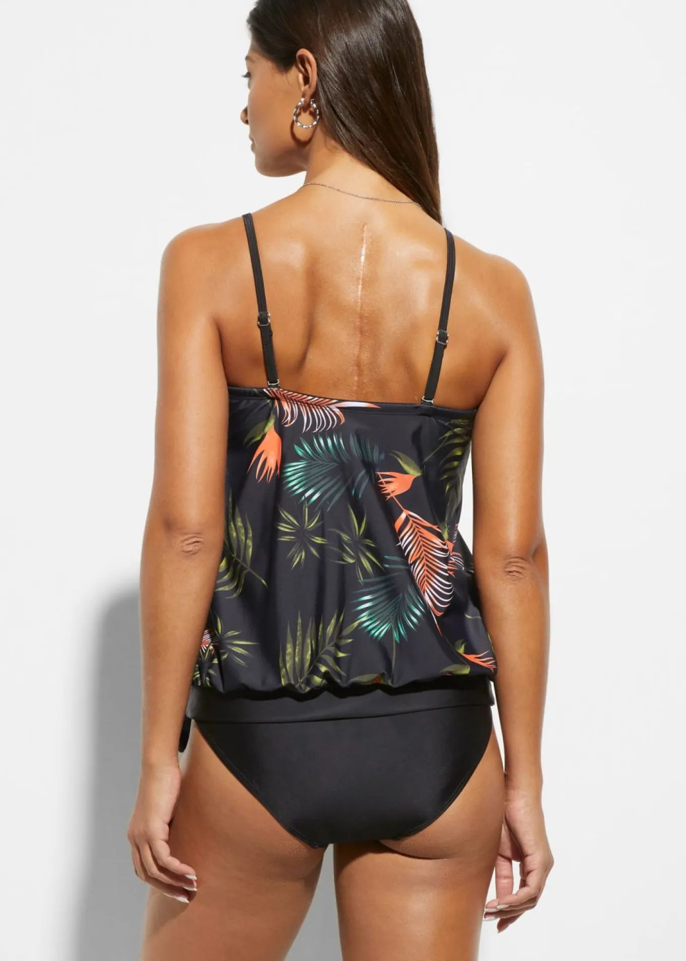 Tankini bandeau (2 piezas) con tirantes multiposición