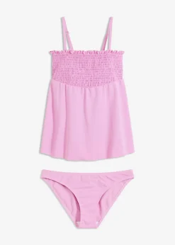 Tankini bandeau con nido de abeja (2 piezas)