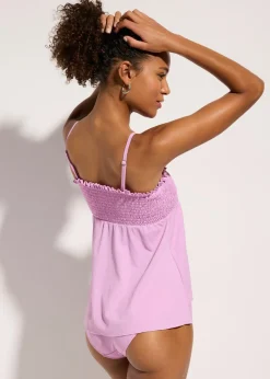 Tankini bandeau con nido de abeja (2 piezas)
