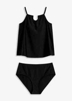 Tankini con aberturas en el escote (2 piezas)