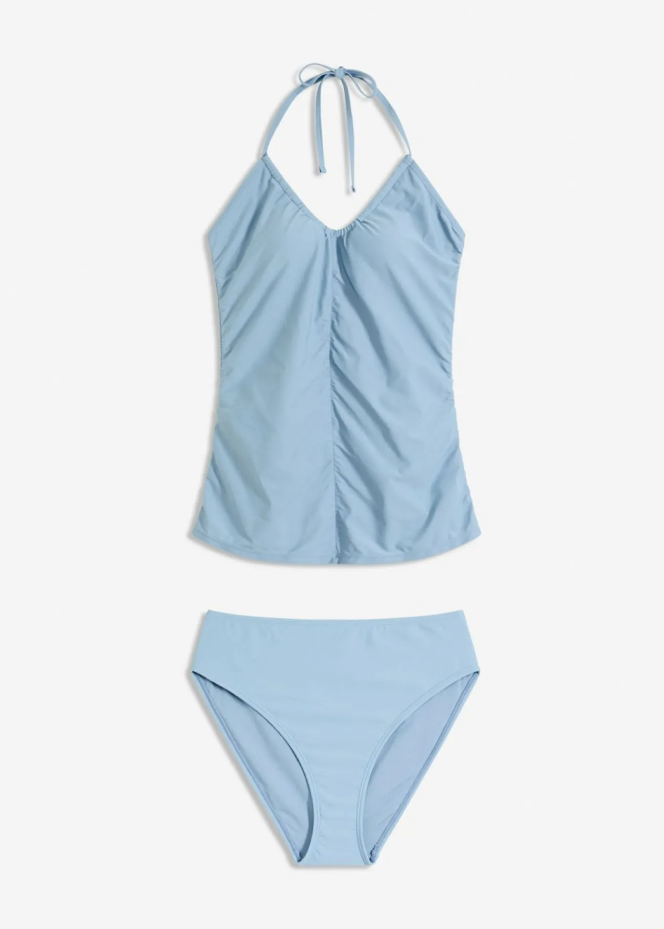 Tankini con cuello halter (2 piezas) con fruncido