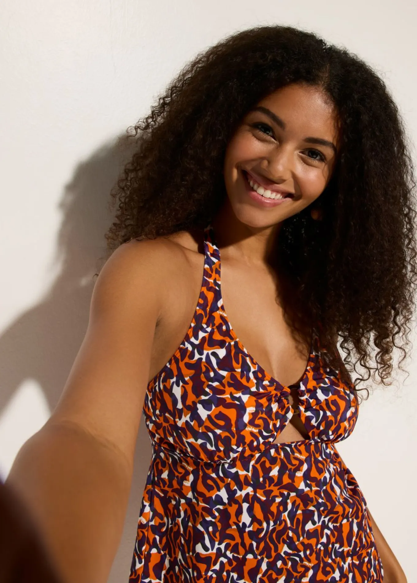 Tankini con cuello halter (2 piezas) con detalle de anilla