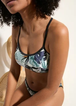 Tankini holgado (3 piezas) con top de bikini tipo bustier