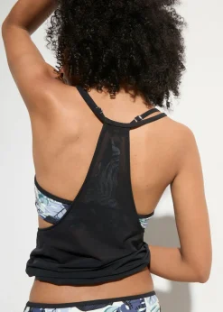 Tankini holgado (3 piezas) con top de bikini tipo bustier