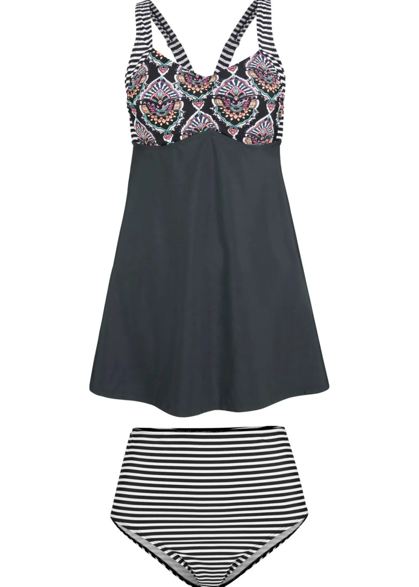 Tankini largo (2 piezas) con braguita high waist