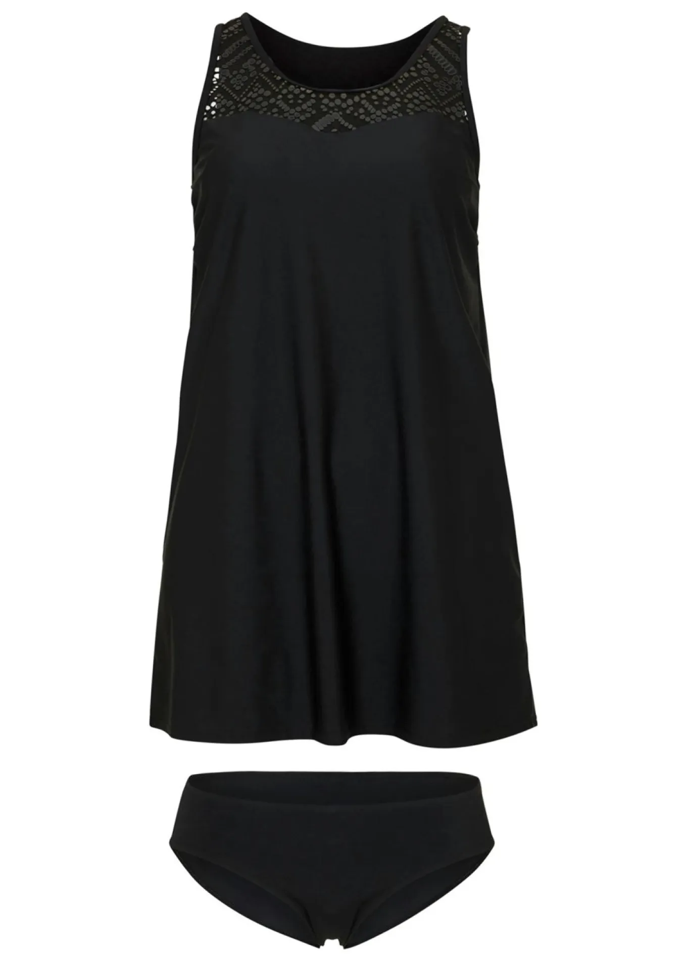 Tankini largo de secado rápido con encaje (2 piezas)