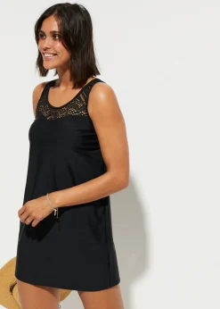 Tankini largo de secado rápido con encaje (2 piezas)