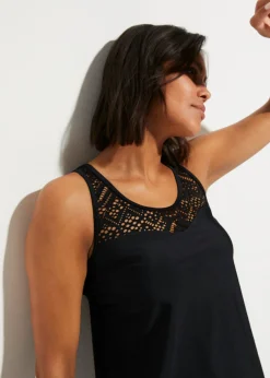 Tankini largo de secado rápido con encaje (2 piezas)