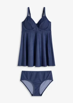 Tankini largo (2 piezas) con aspecto vaquero