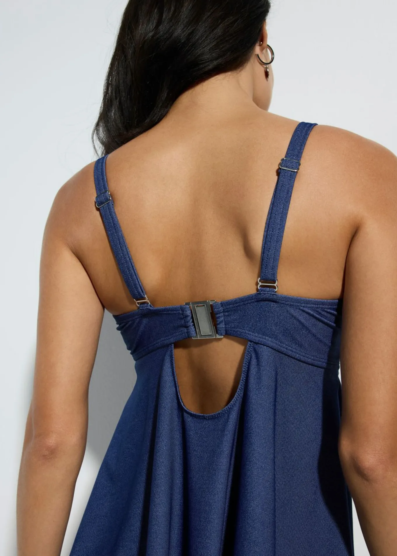 Tankini largo (2 piezas) con aspecto vaquero